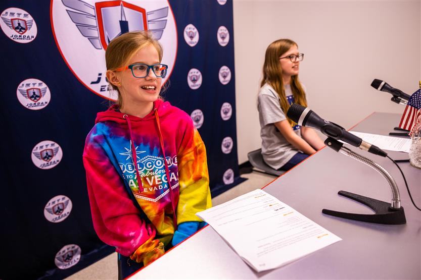 Jordan Elementary students in broadcasting